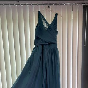 Lined Chiffon jumpsuit in sea foam - can tie several different ways